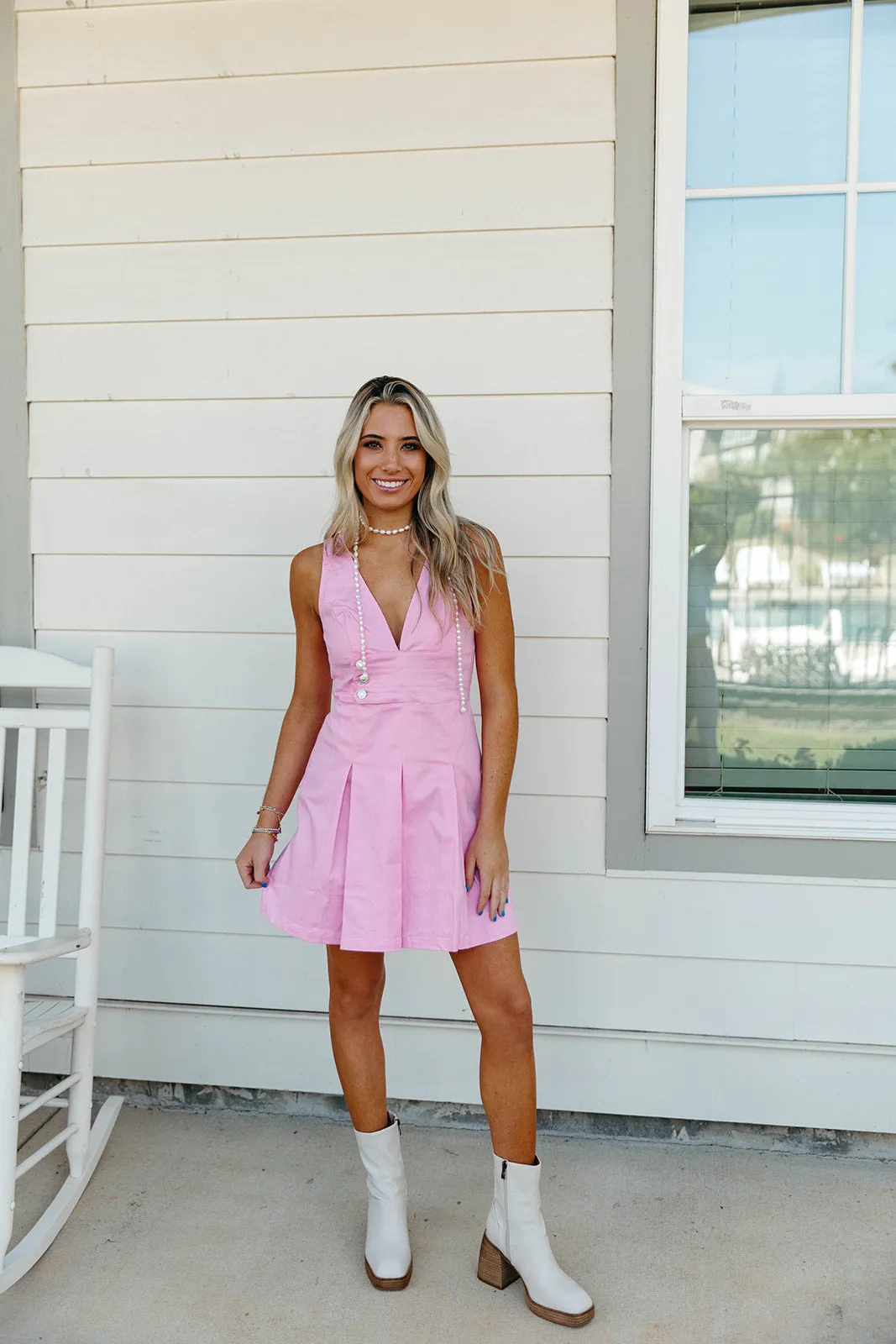 First Class Mini Dress - Pink