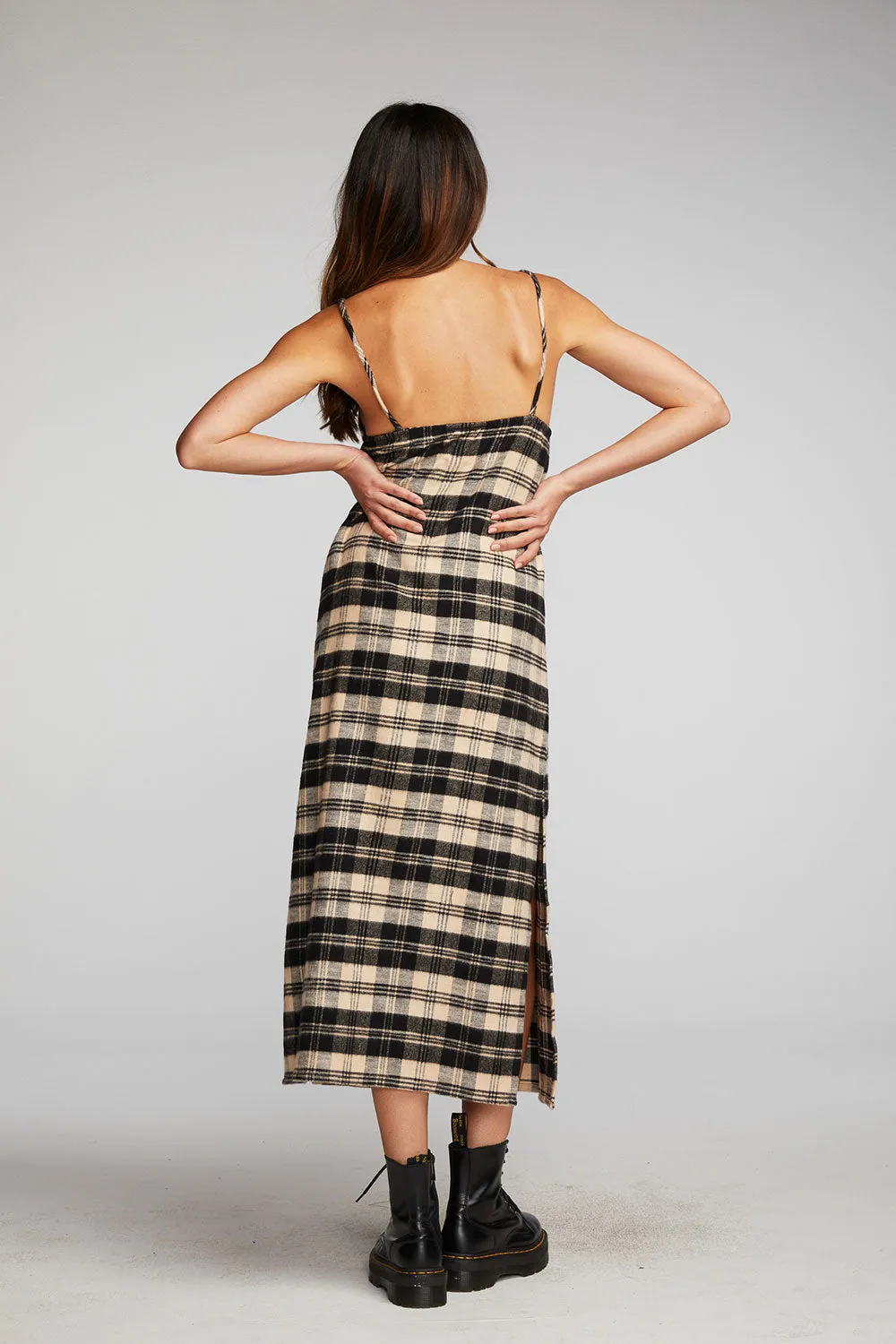 Flannel Midi Slip Dress