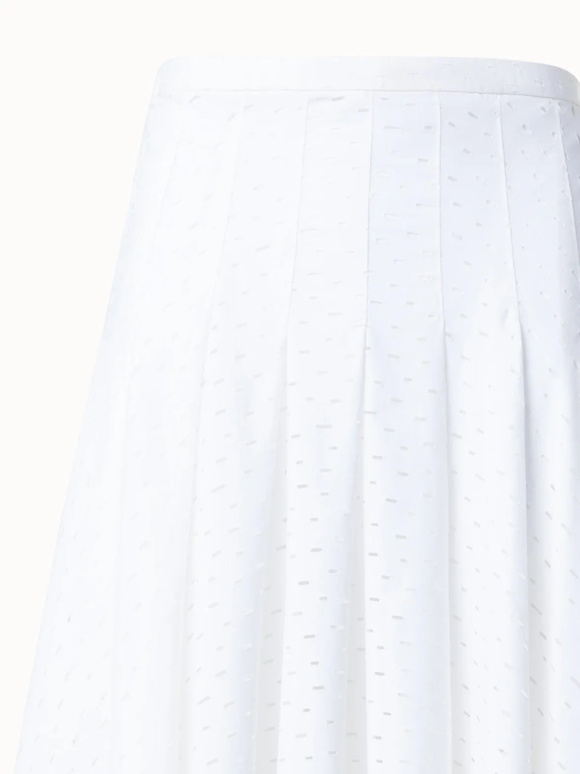 Flared Cotton Midi Skirt with Lasercut Grid