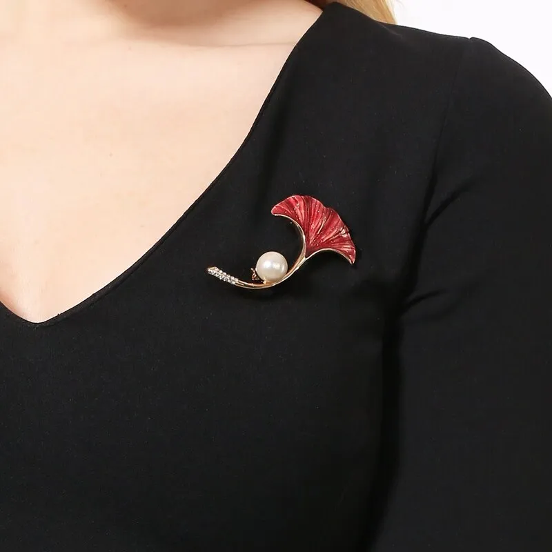 Floral Enamel Brooch - 2 Colors