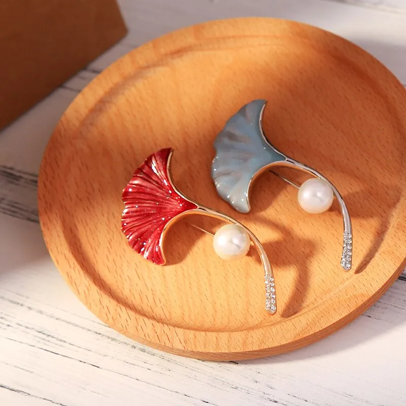 Floral Enamel Brooch - 2 Colors