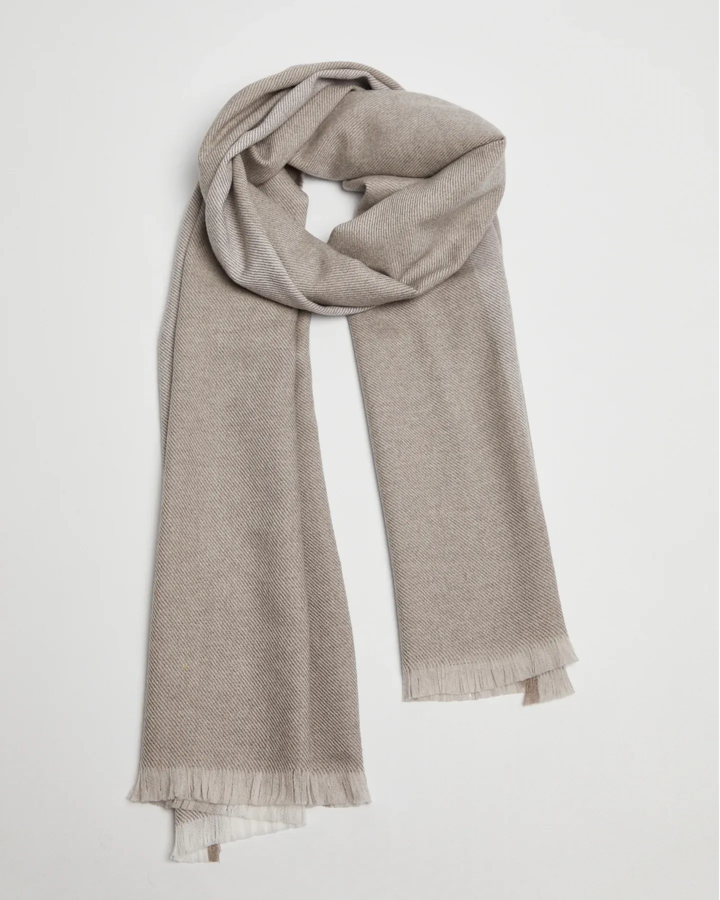 Foxford Mink Border Merino Wool Scarf