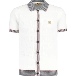 Gabicci Vintage Men's V52GM12 Soul SS Button Polo Shirt White