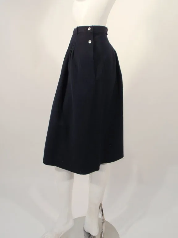 GEOFFREY BEENE  2 pc Navy Blue Pintuck Seam Detail Blouse & Skirt