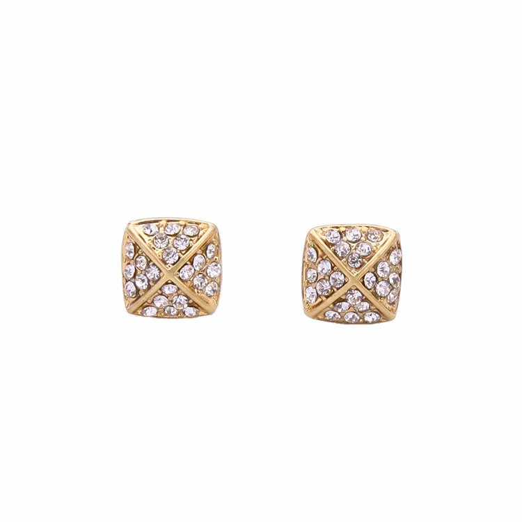 Geometric Stone Embedded Convertible Stud Earring