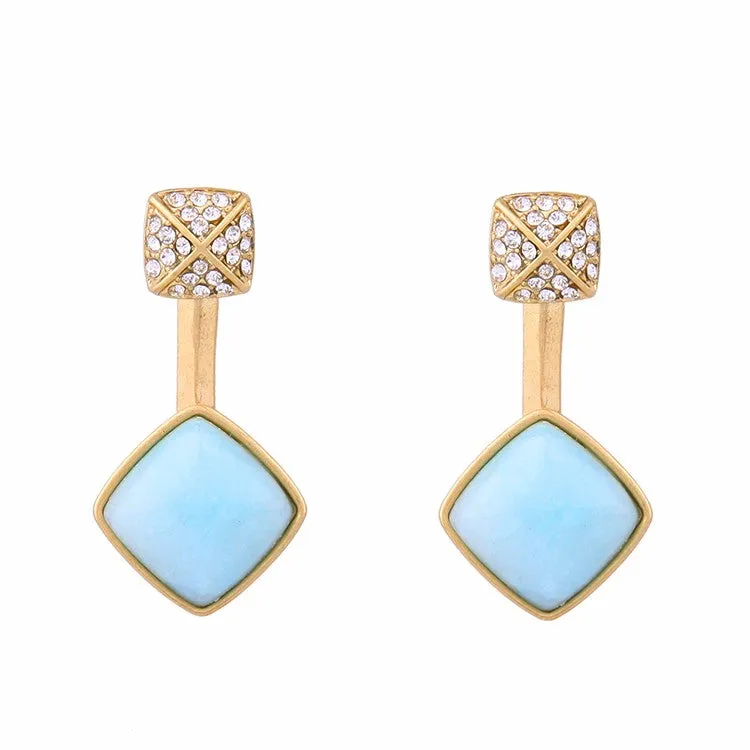 Geometric Stone Embedded Convertible Stud Earring