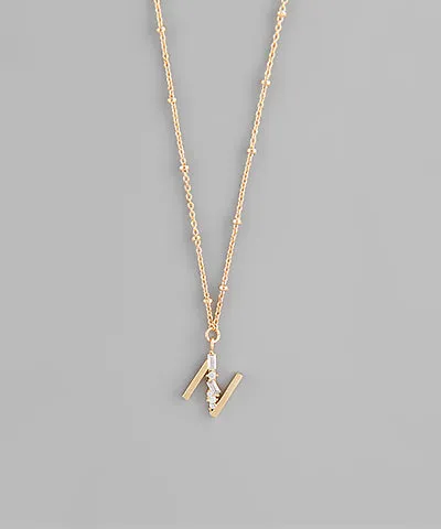 Gold Crystal Initial Necklace