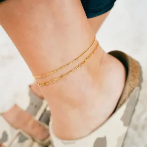 Graffetta Gold Layering Anklet Set