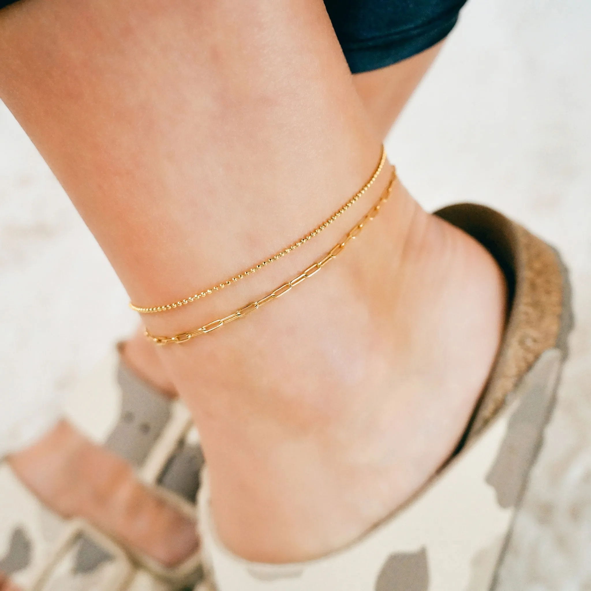 Graffetta Gold Layering Anklet Set