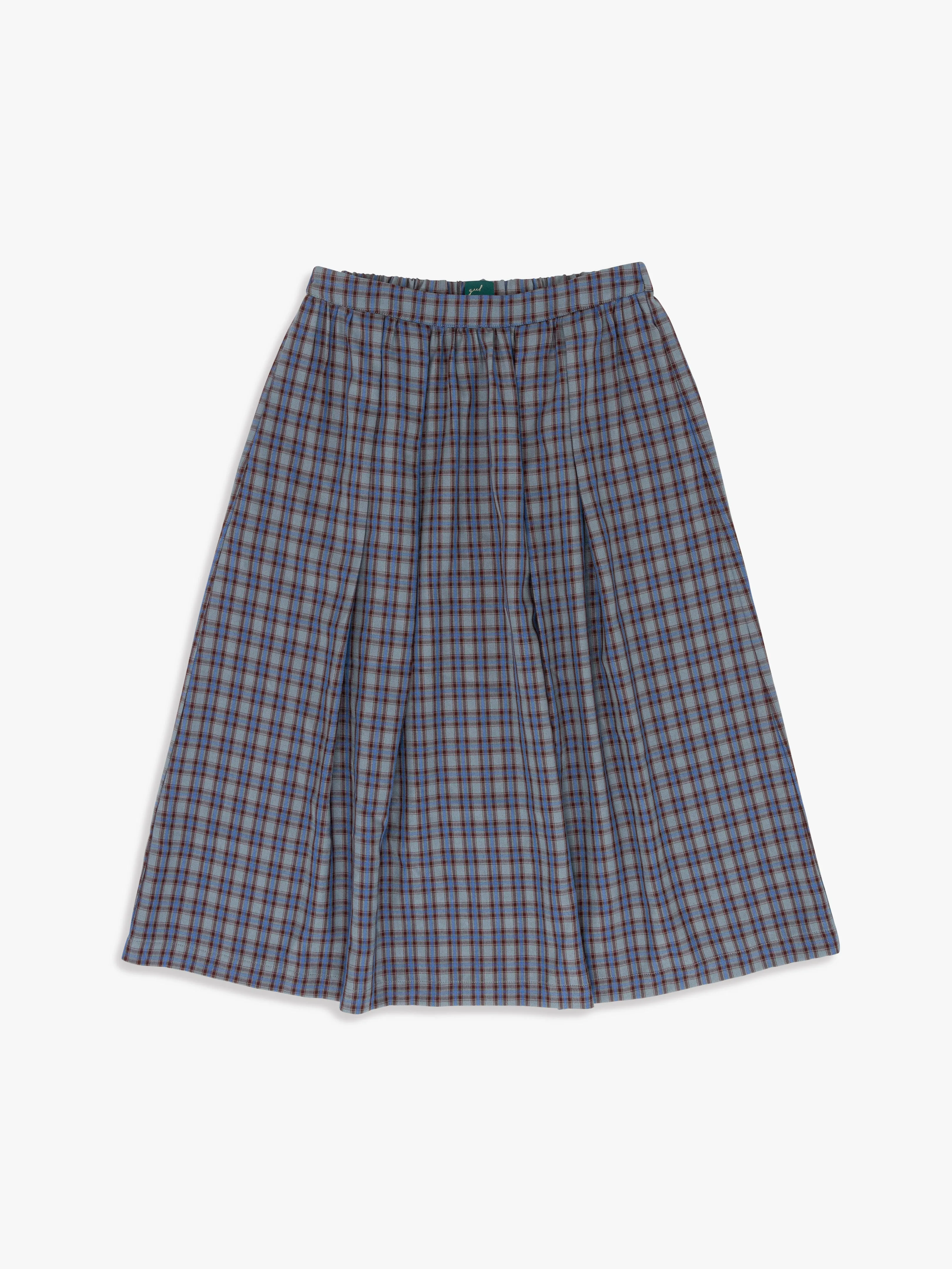 Irene Midi Skirt - Grey Plaid