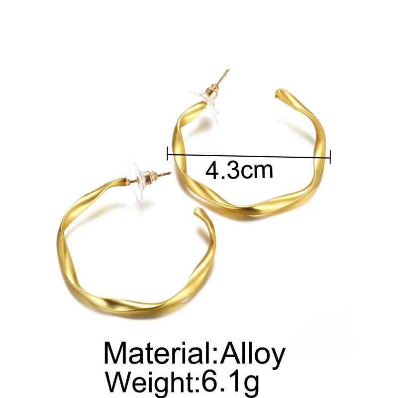 Irregular Golden Statement Party Hoop Earring