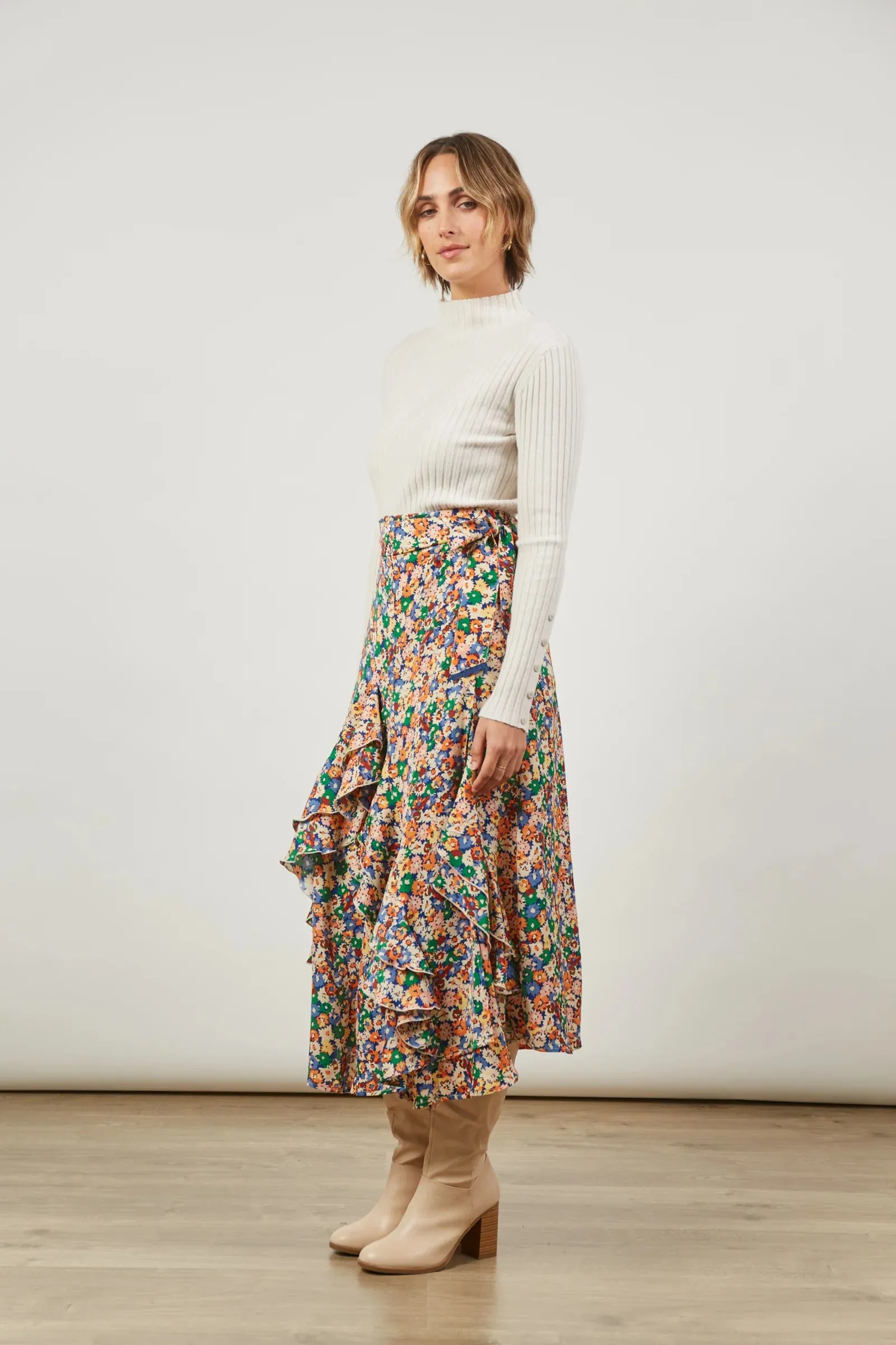 ISLE OF MINE Romance Wrap Skirt MEADOW BLOOM