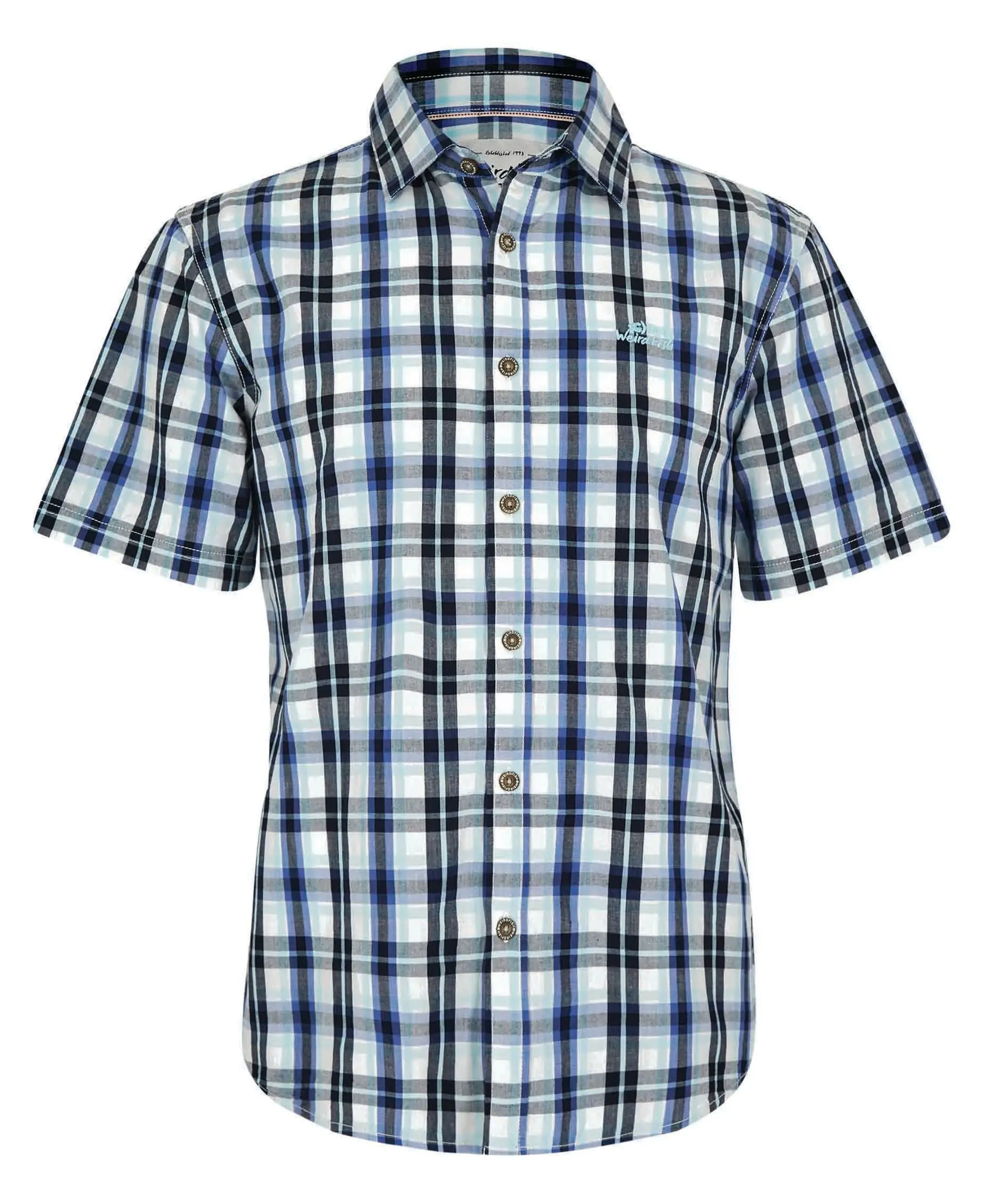 Judd Short Sleeve Check Shirt - Blue Surf