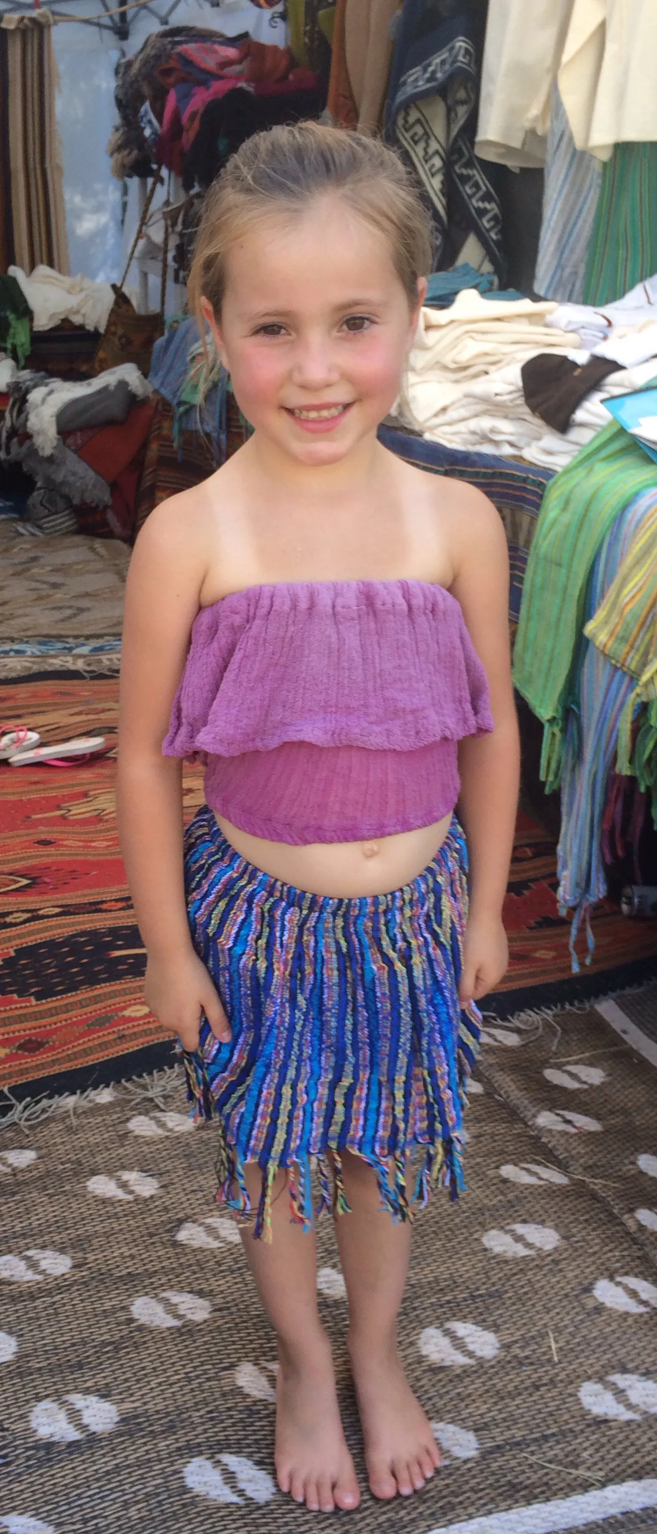 Kid's Oljas Handwoven Skirts with Fringe