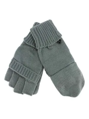 Knit Fingerless Gloves With Mitten Cover