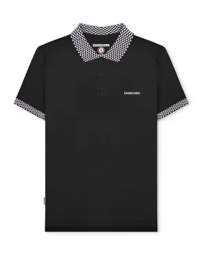 Lambretta Men's SS1029 Two Tone Polo Shirt Black