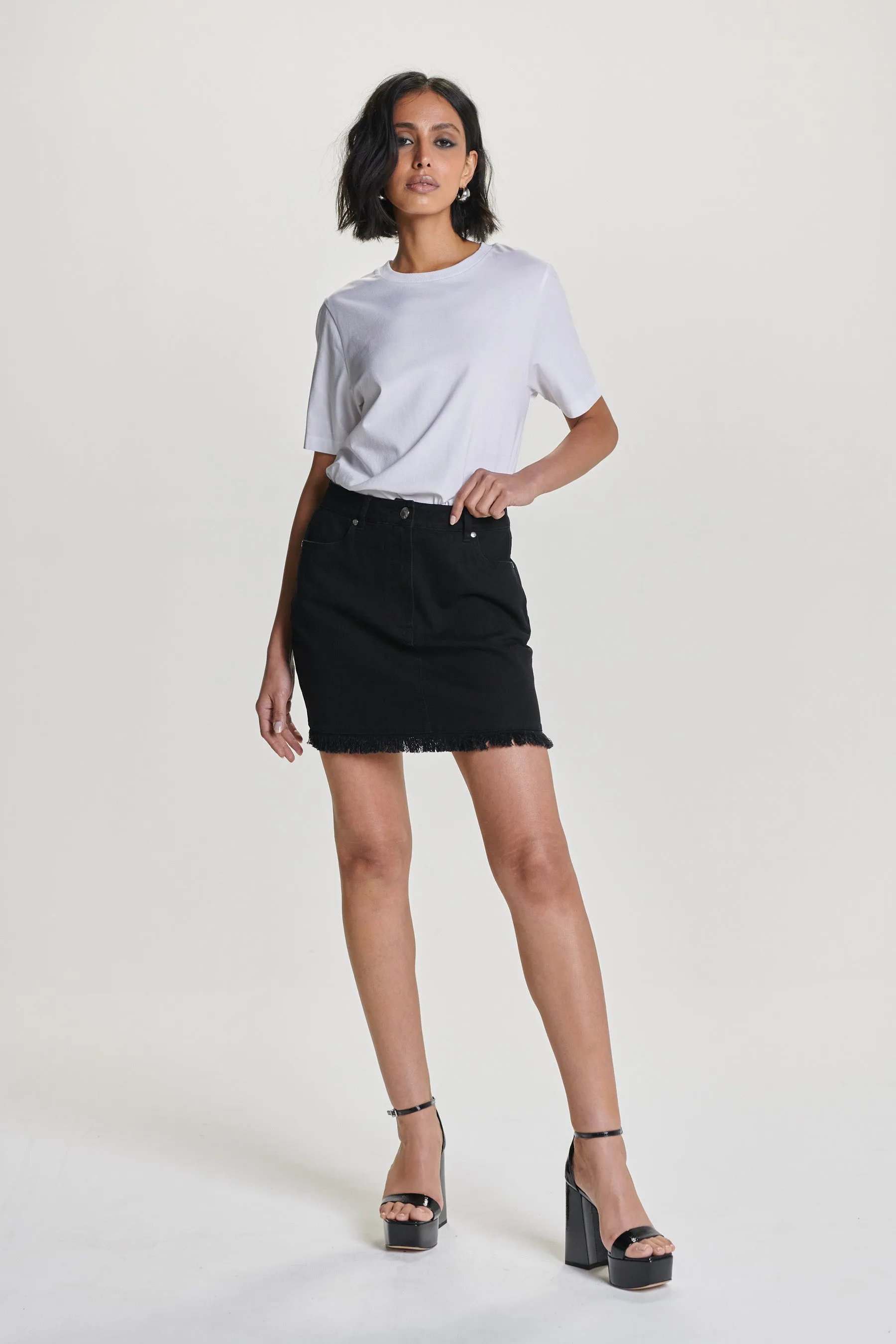 MARFA DENIM MINI SKIRT