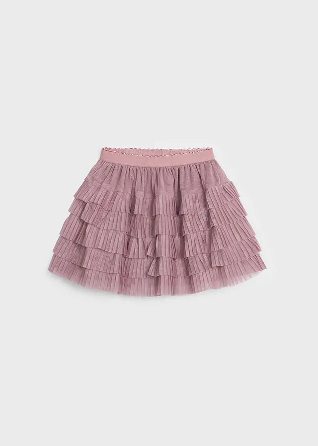 Mayoral 4902 017 - Rose Pleated Tulle Skirt