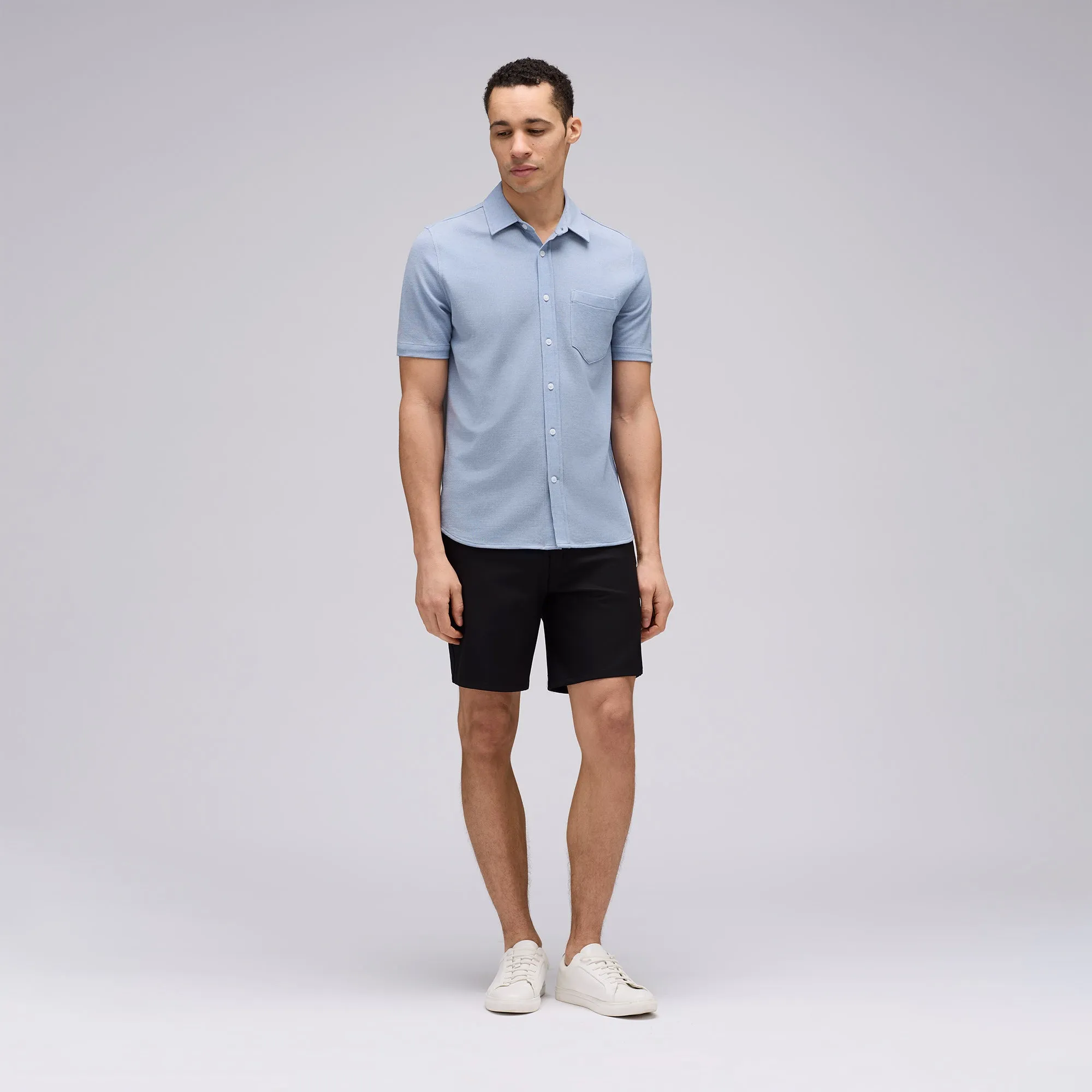 Men's Short Sleeve Merino Button-Up