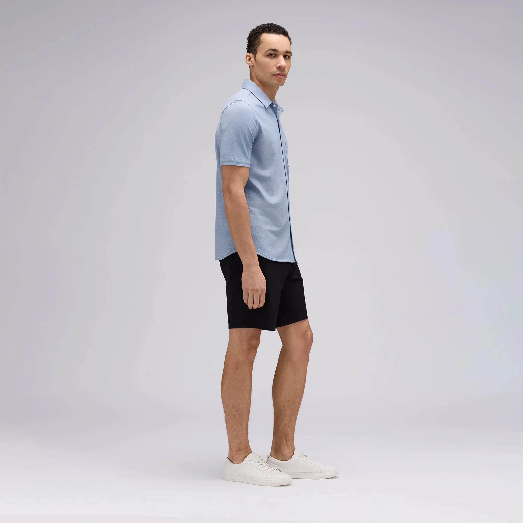 Men's Short Sleeve Merino Button-Up