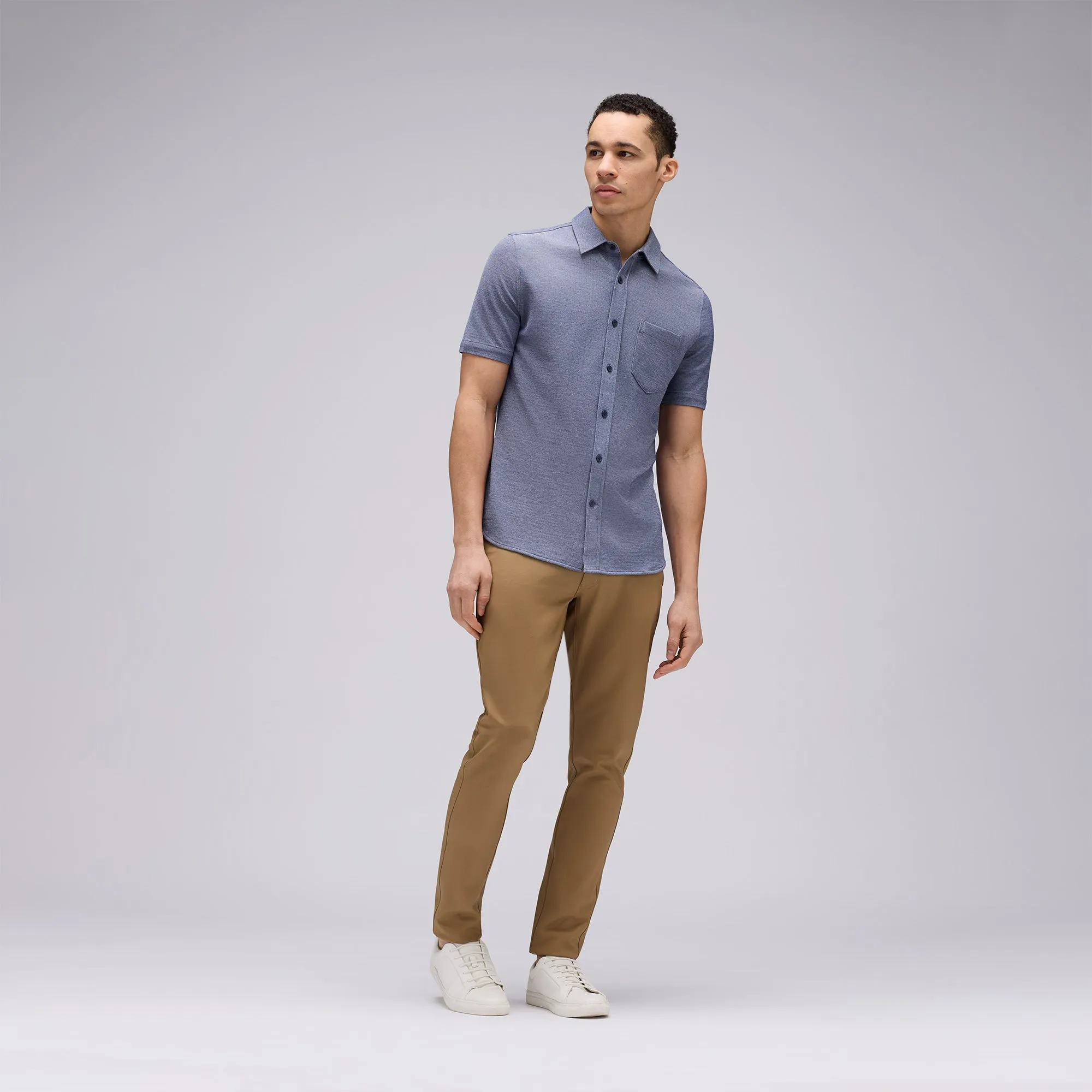 Men's Short Sleeve Merino Button-Up