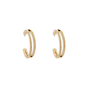 Metal Hollow Hoop Earring 18 k gold plated