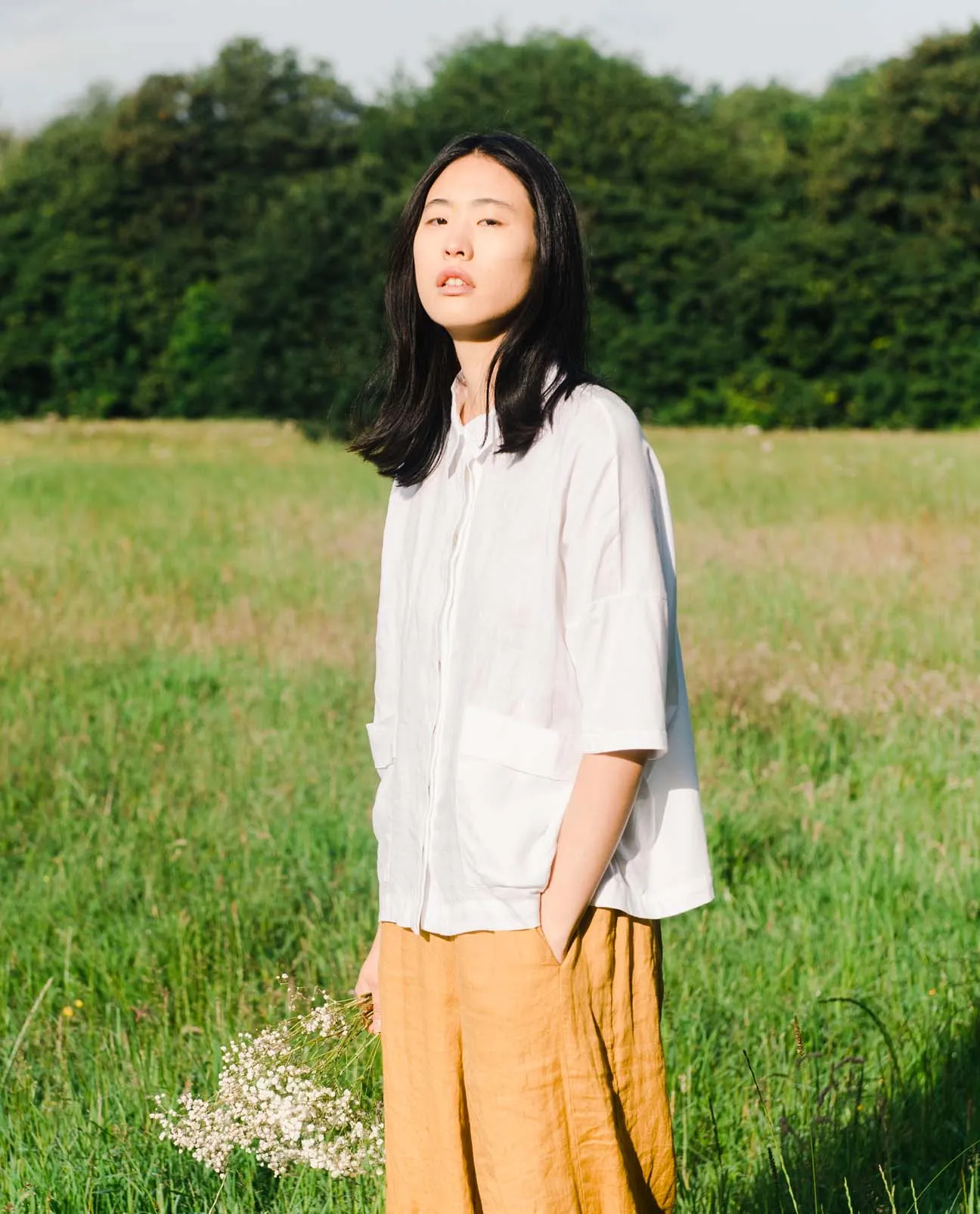 Naomi Linen Shirt In White