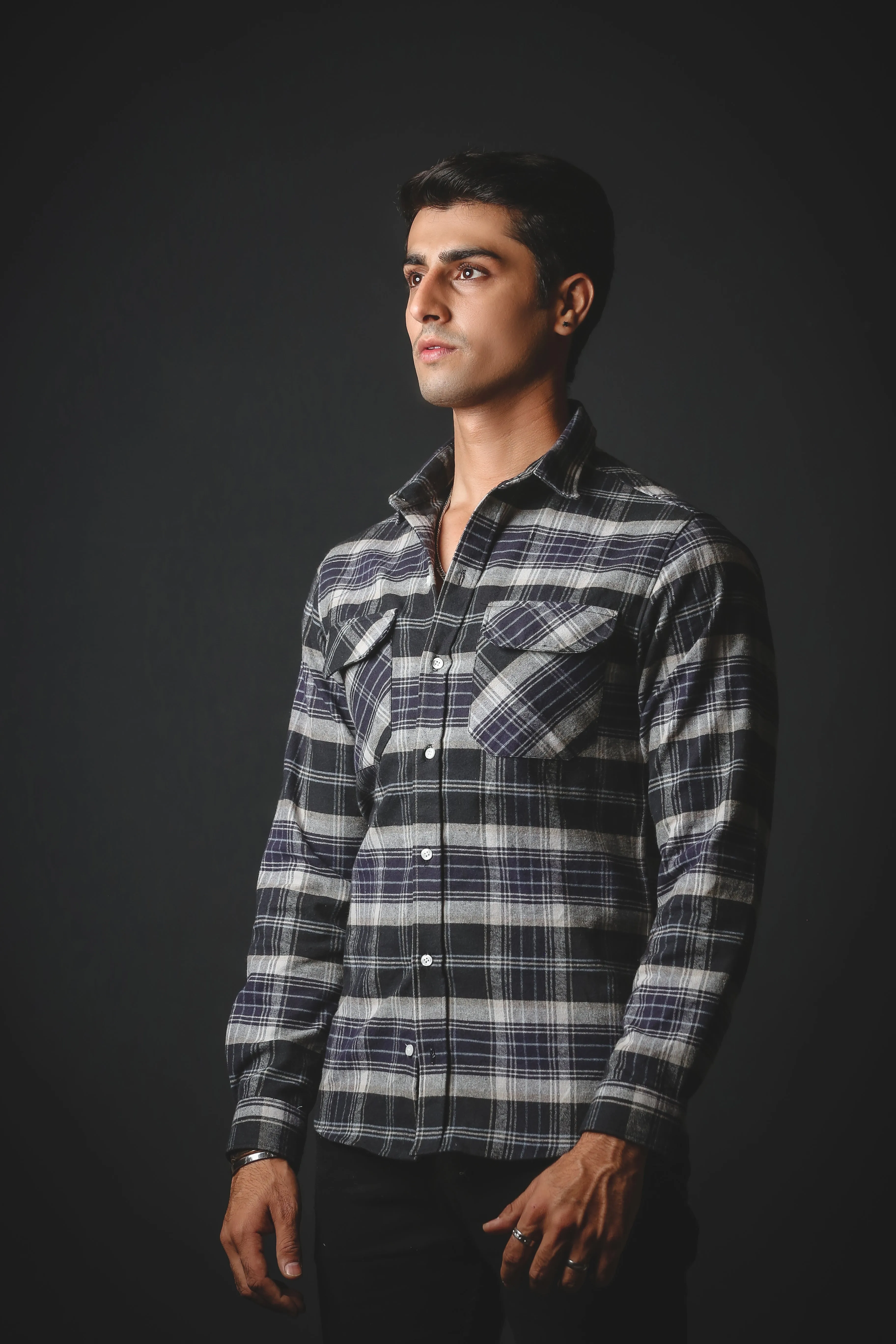 Navy & Black Flannel Shirt