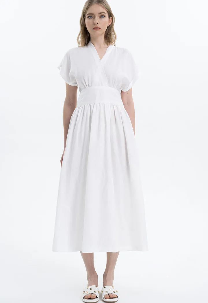 Over Lapped Linen Dress