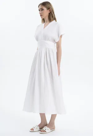 Over Lapped Linen Dress