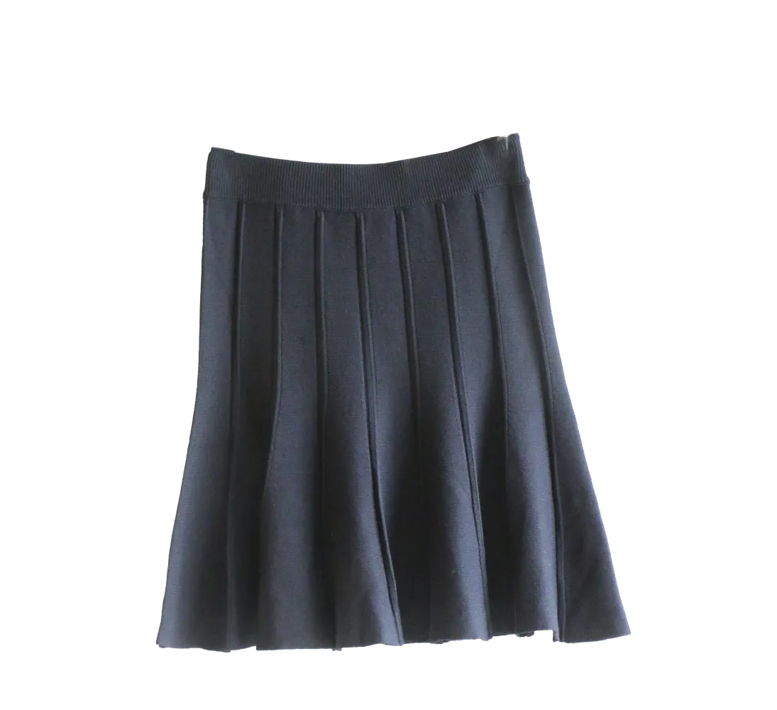 Pleated Knit Mini Skirt