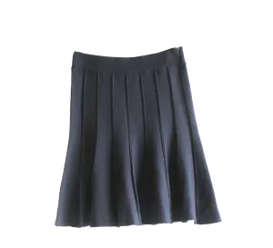 Pleated Knit Mini Skirt