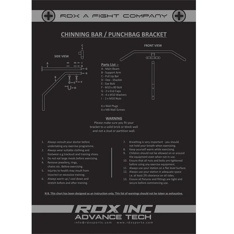 RDX X1 Wall Bracket with Pull Up Bar