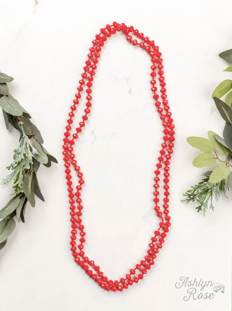 *Red Crystal 60" Layering Necklace*