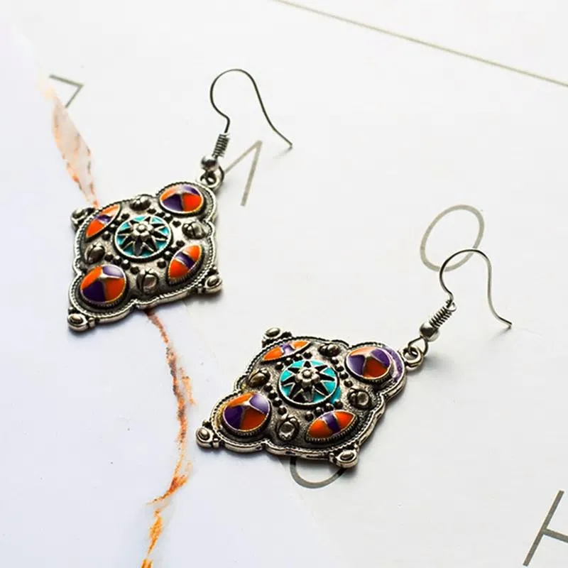 Rhombus Shaped Luxury Drop Dangle Earring - 2 colors