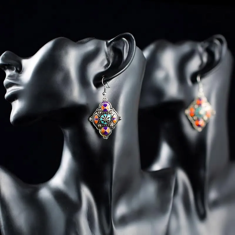 Rhombus Shaped Luxury Drop Dangle Earring - 2 colors