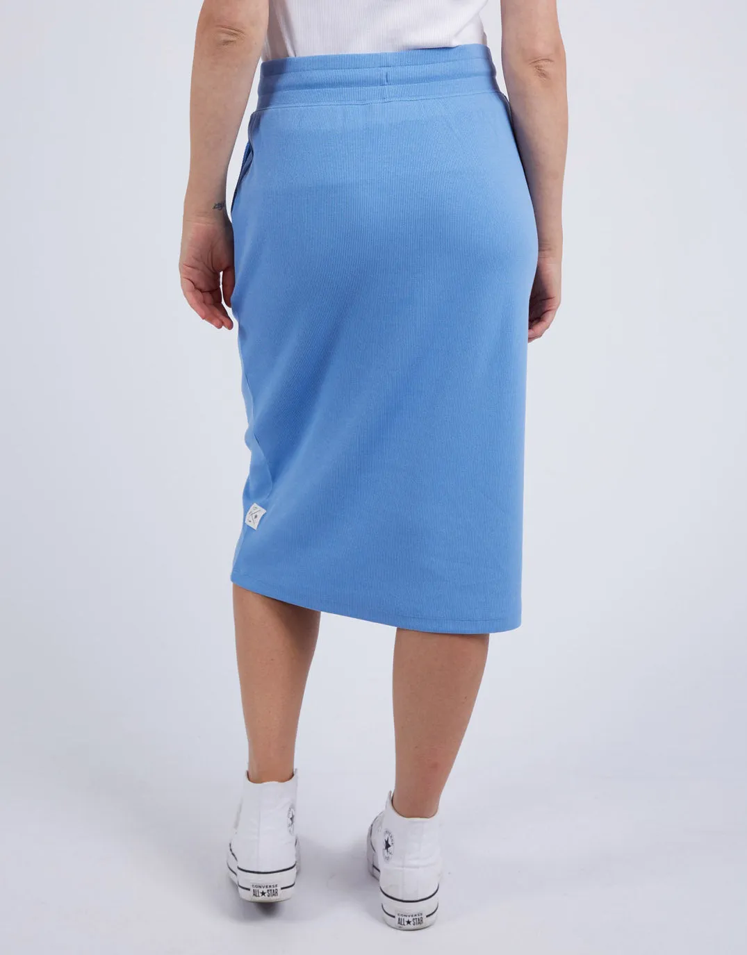 Rib Midi Skirt - Cerulean Blue