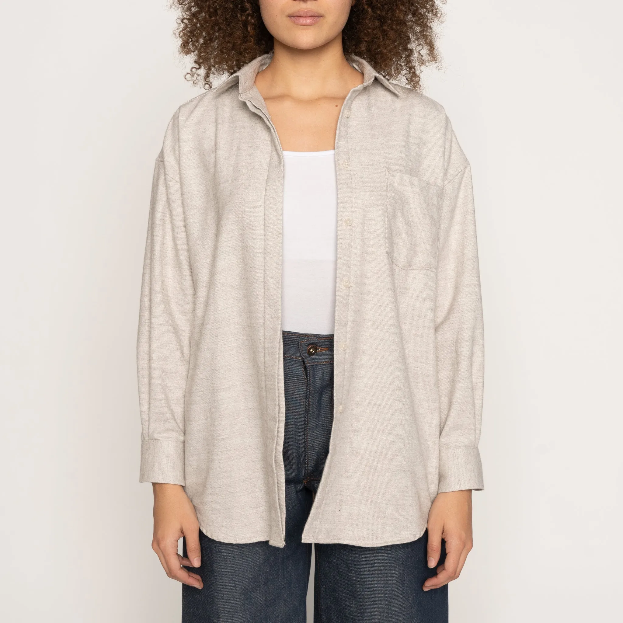 Roomy Shirt - Yak Fiber Brushed Flannel - Whisper Grey