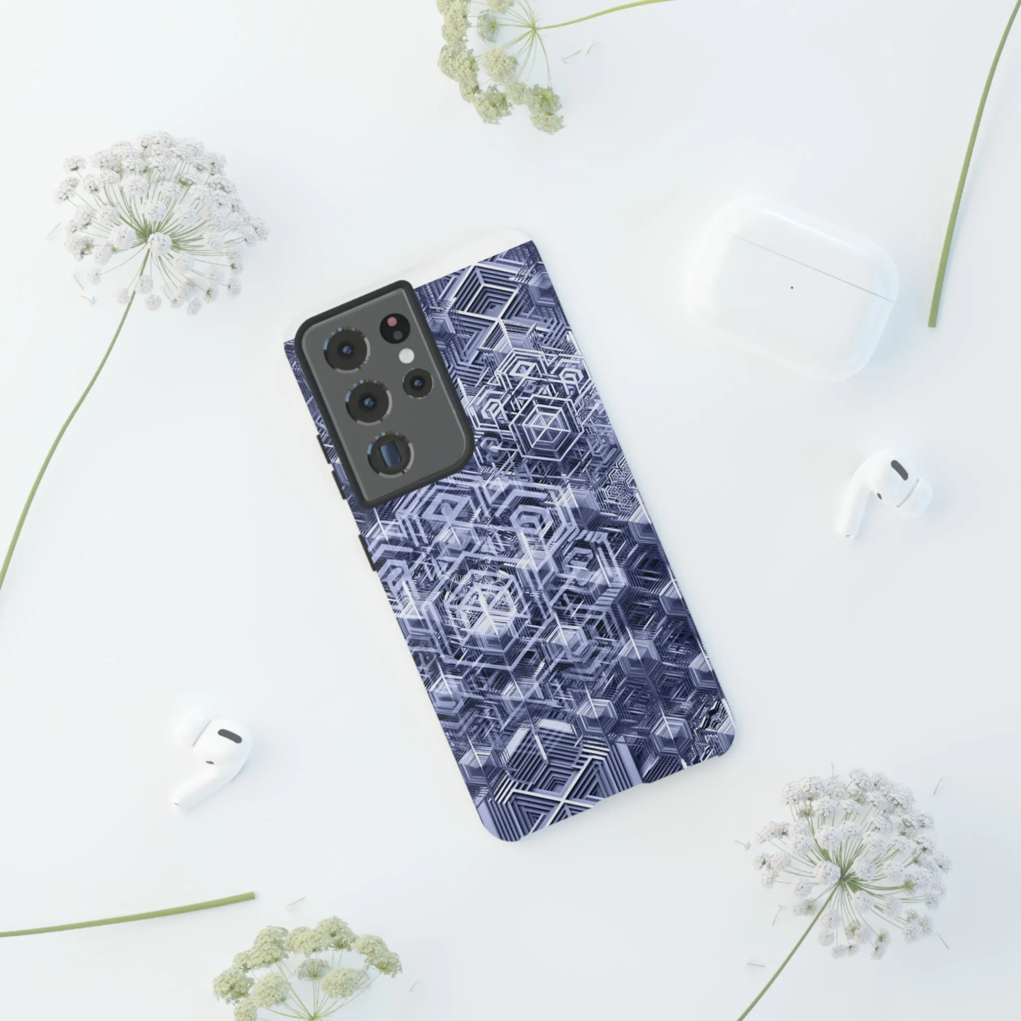 Sacred Geometry Hexagon Honeycomb Psychedelic AI Phone Case