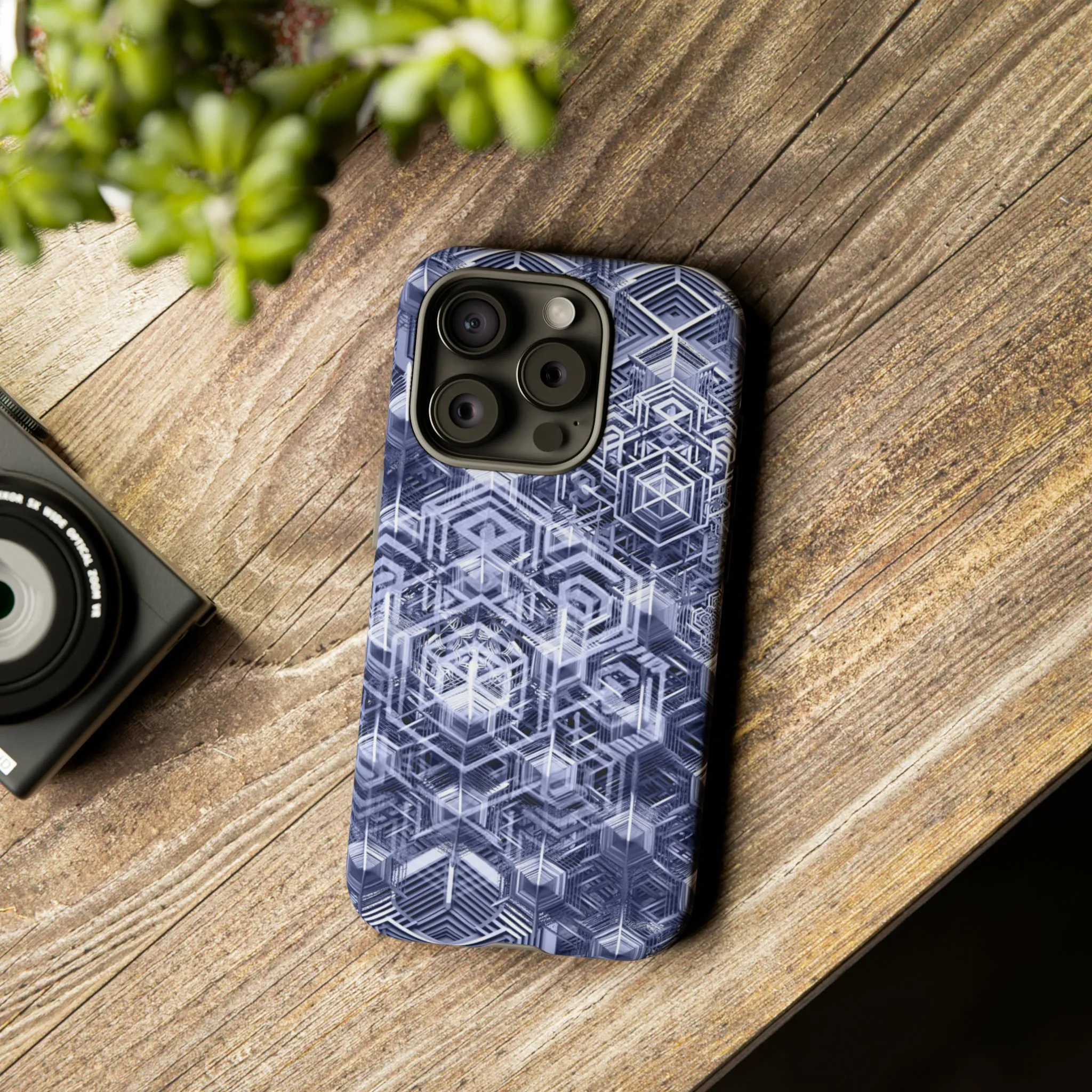 Sacred Geometry Hexagon Honeycomb Psychedelic AI Phone Case