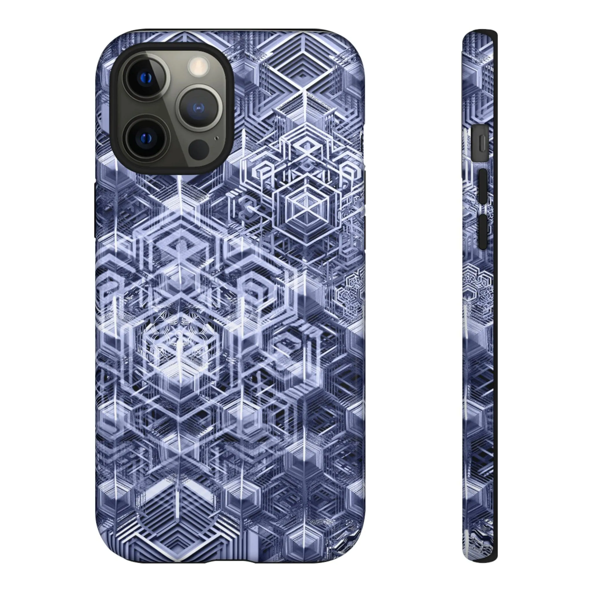 Sacred Geometry Hexagon Honeycomb Psychedelic AI Phone Case