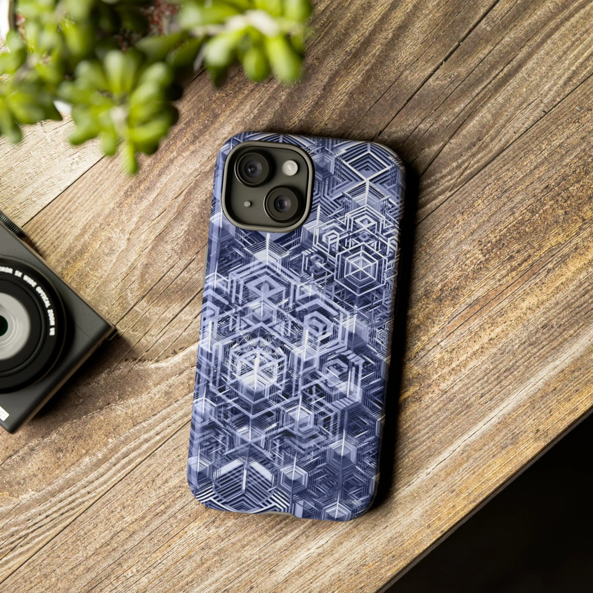 Sacred Geometry Hexagon Honeycomb Psychedelic AI Phone Case