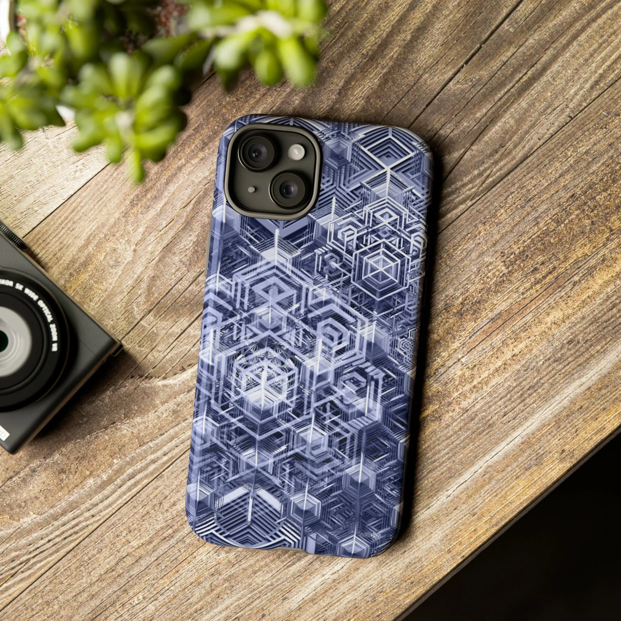 Sacred Geometry Hexagon Honeycomb Psychedelic AI Phone Case