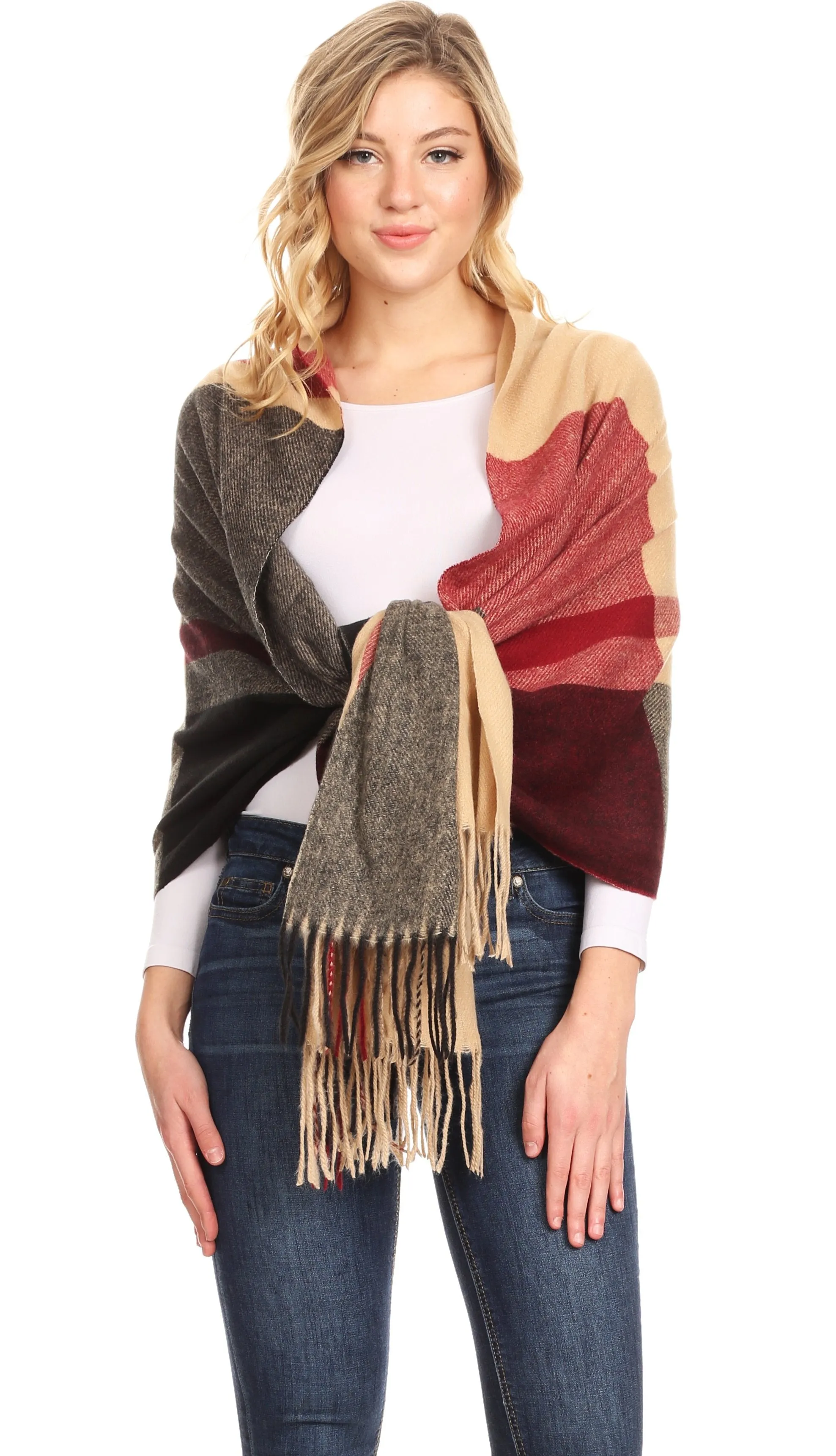 Sakkas Martinna Women's Winter Warm Super Soft and Light Pattern Shawl Scarf Wrap