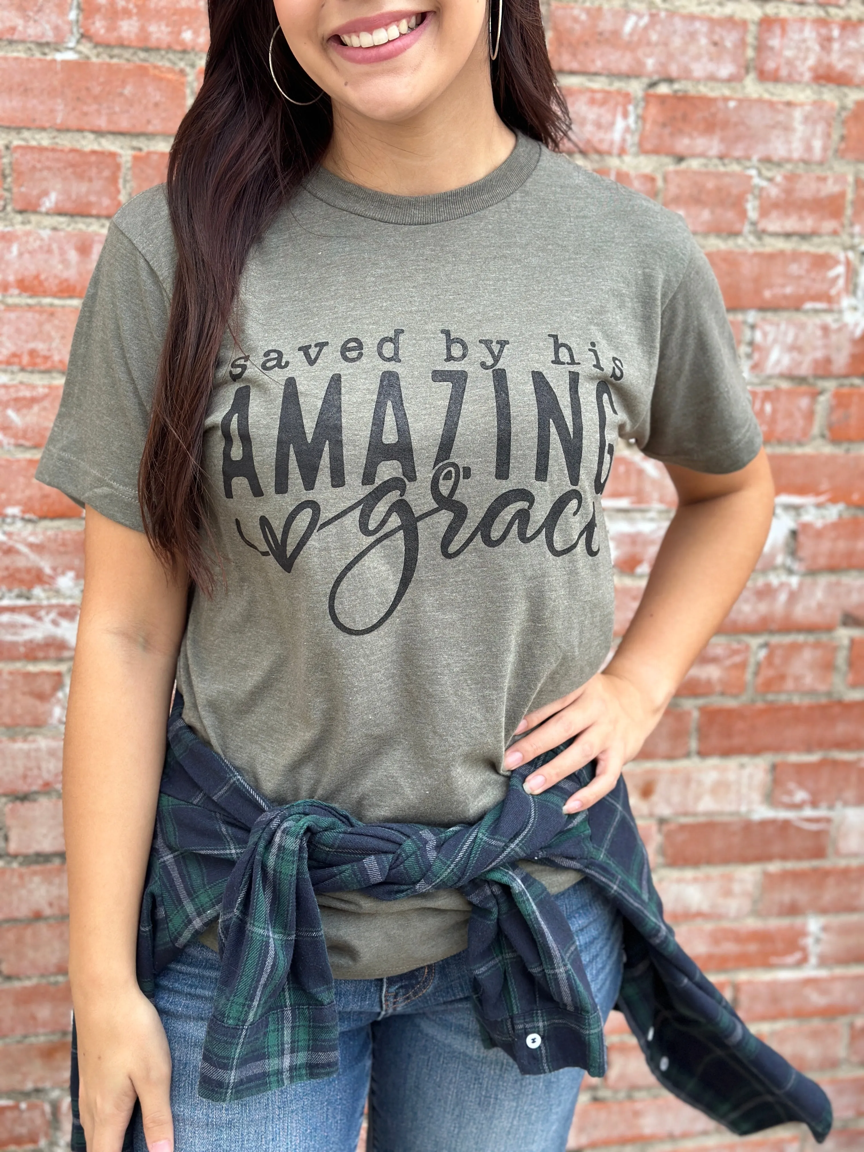 Saved By His Amazing Grace Graphic Tee