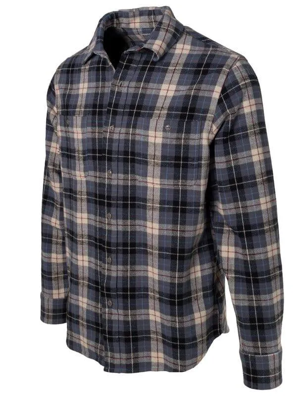 Schott NYC - Plaid Cotton Flannel Shirt in Grey