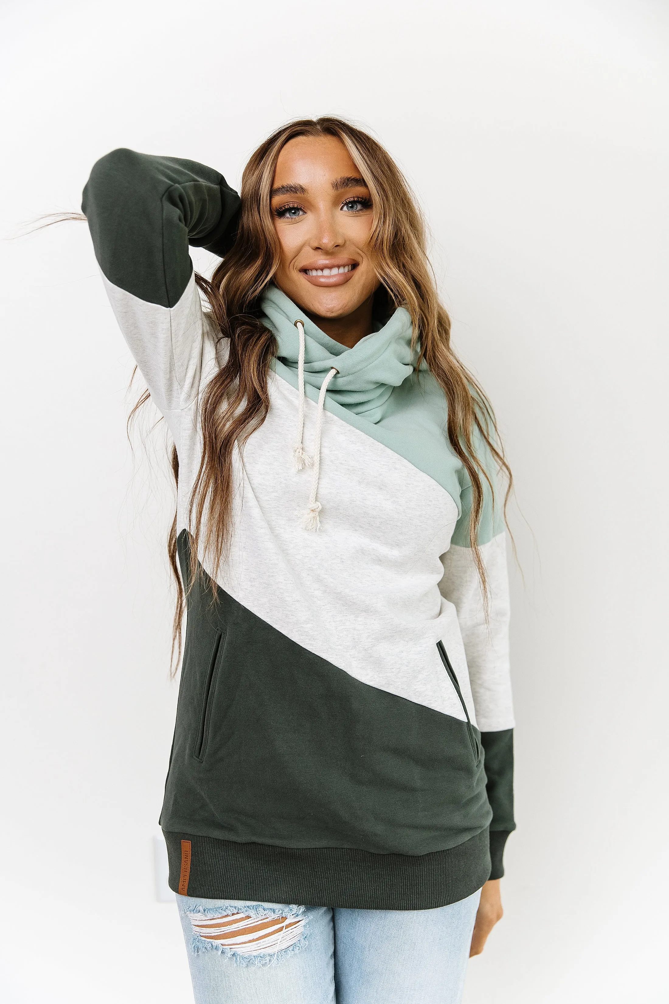 SingleHood Sweatshirt - Green Layers