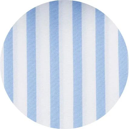 Sky Blue Classic Fit Short Sleeve Striped Shirt