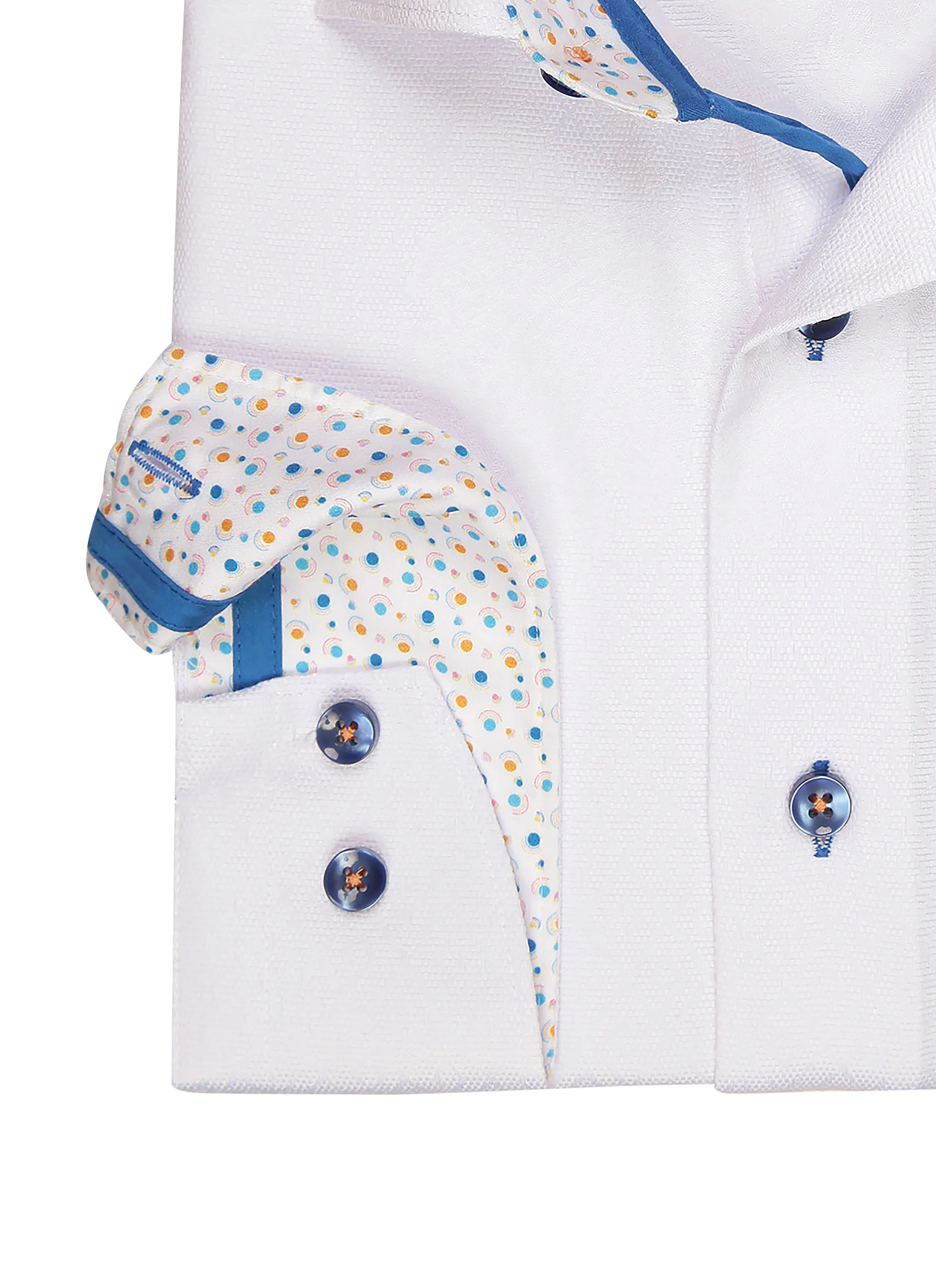 Spectrum Dot Tailored White Dress Shirt