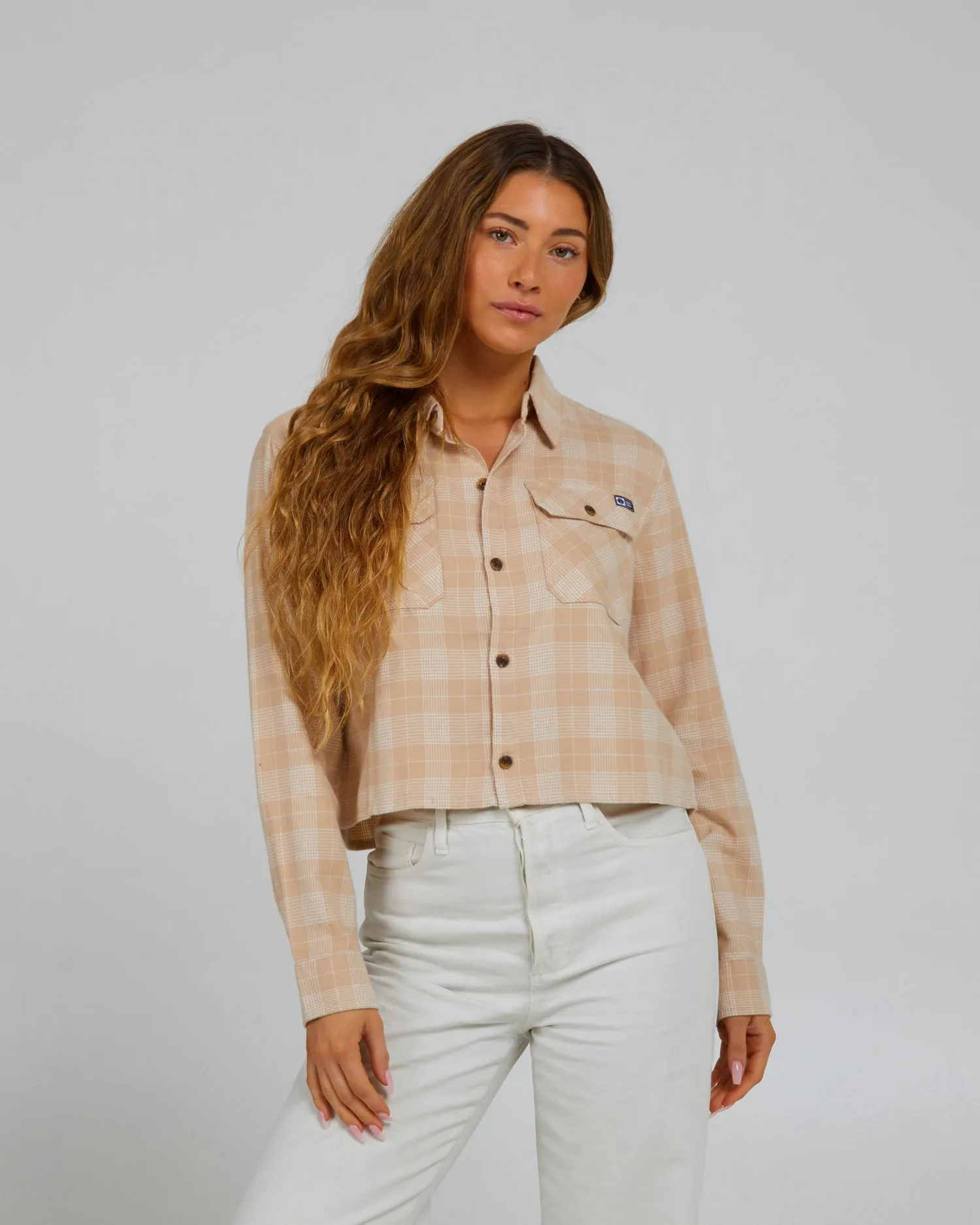 Stay Golden Sand Dune Crop Flannel